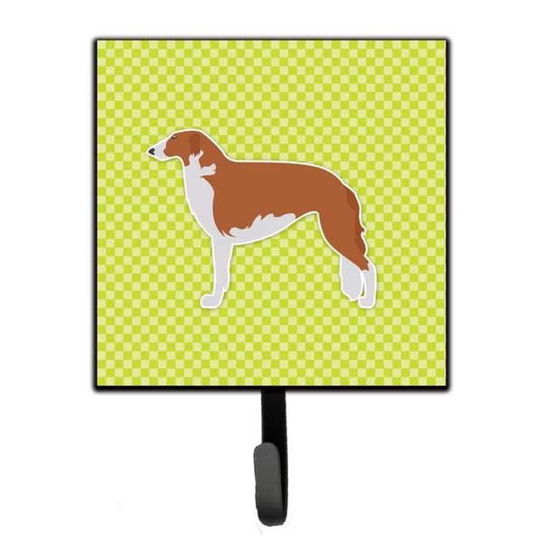 Borzoi Russian Greyhound Checkerboard Green Leash or Key Holder, Jensendistributionservices, Mfr#: MI1711693
